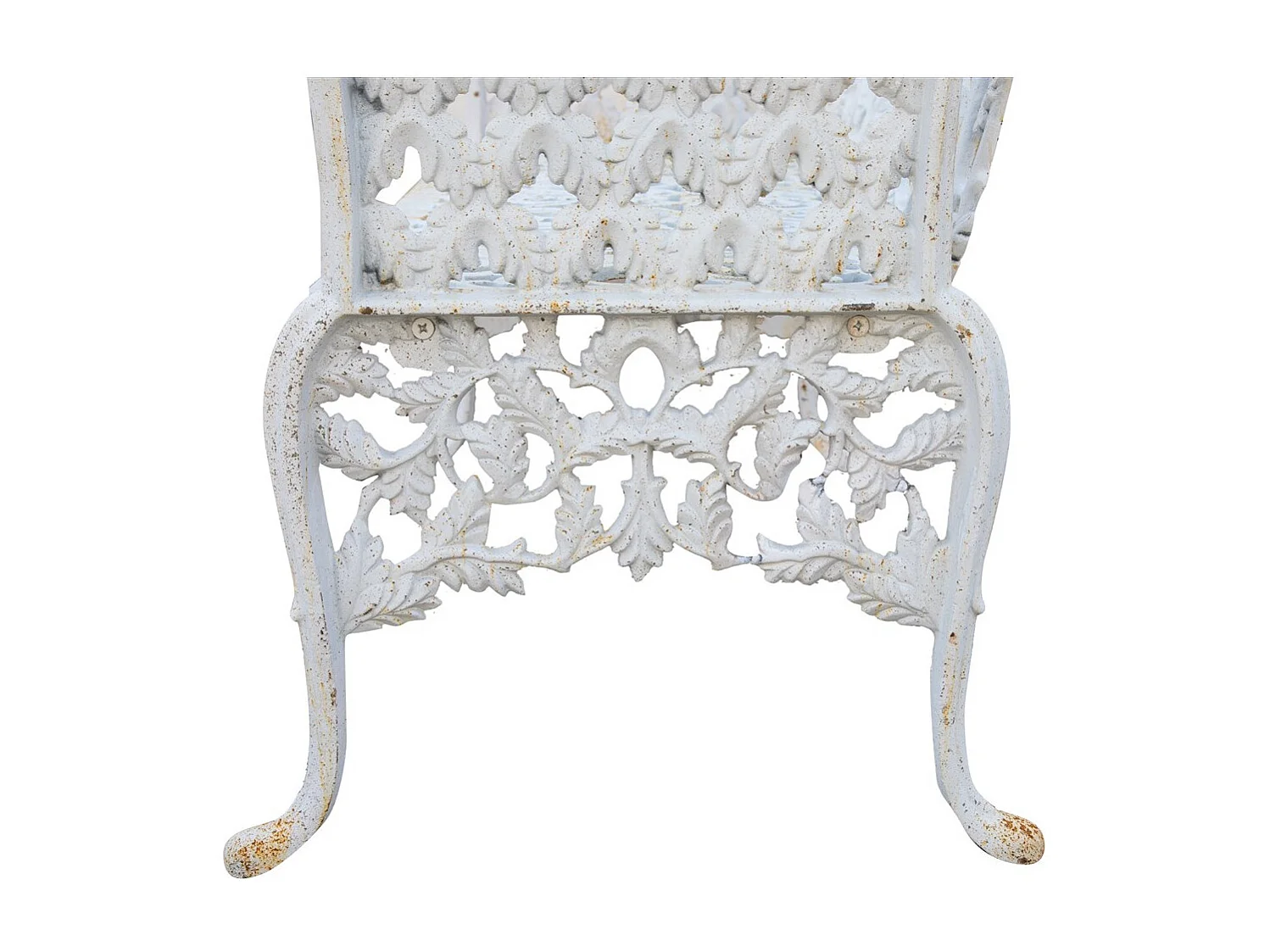 BISCOTTINI Banc – Fer Forgé Finition Blanc Antique – Extérieur – Banc de Jardin - Chaise ou Banc en Métal - Balcon - Terrasse –  110x56x86 cm