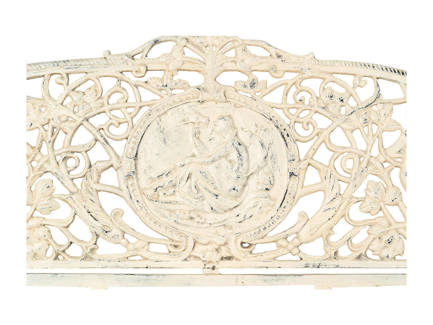 BISCOTTINI Banc – Fer Forgé Finition Antique – Extérieur – Banc de Jardin - Chaise ou Banc en Métal - Balcon - Terrasse – 184x70x110 cm