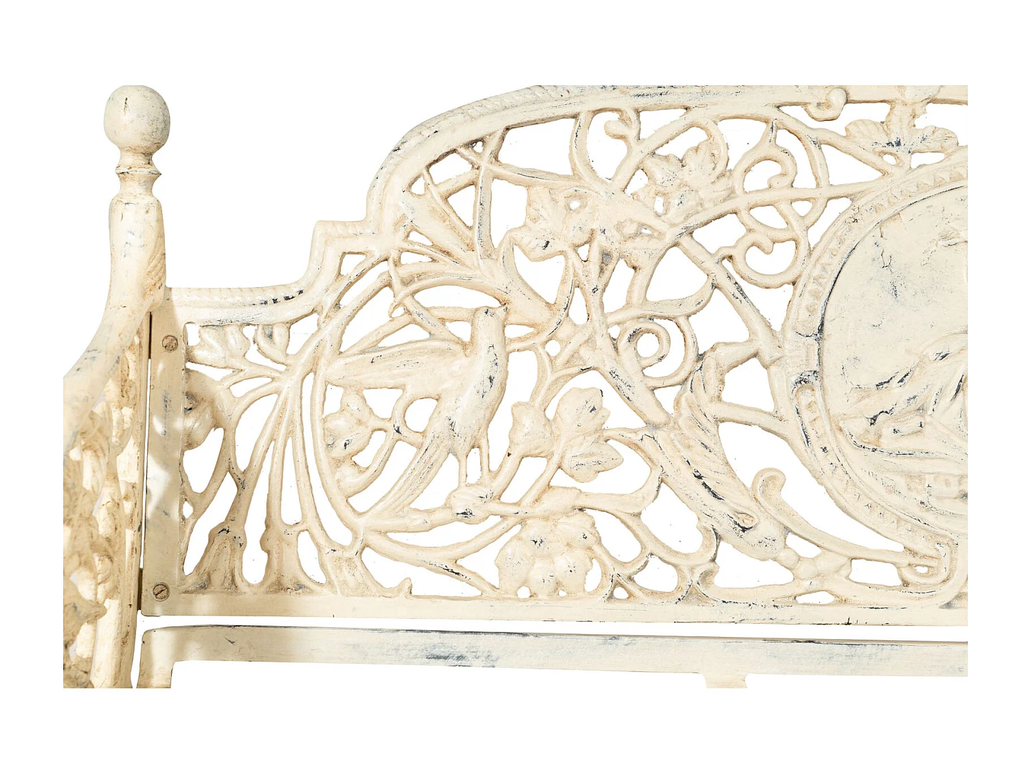 BISCOTTINI Banc – Fer Forgé Finition Antique – Extérieur – Banc de Jardin - Chaise ou Banc en Métal - Balcon - Terrasse – 184x70x110 cm