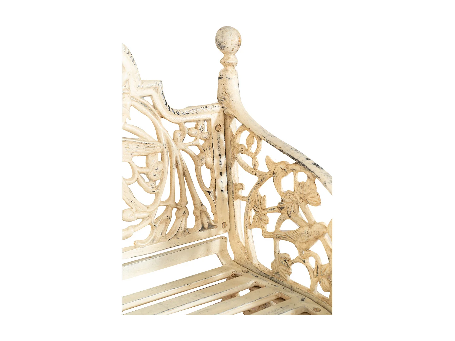 BISCOTTINI Banc – Fer Forgé Finition Antique – Extérieur – Banc de Jardin - Chaise ou Banc en Métal - Balcon - Terrasse – 184x70x110 cm