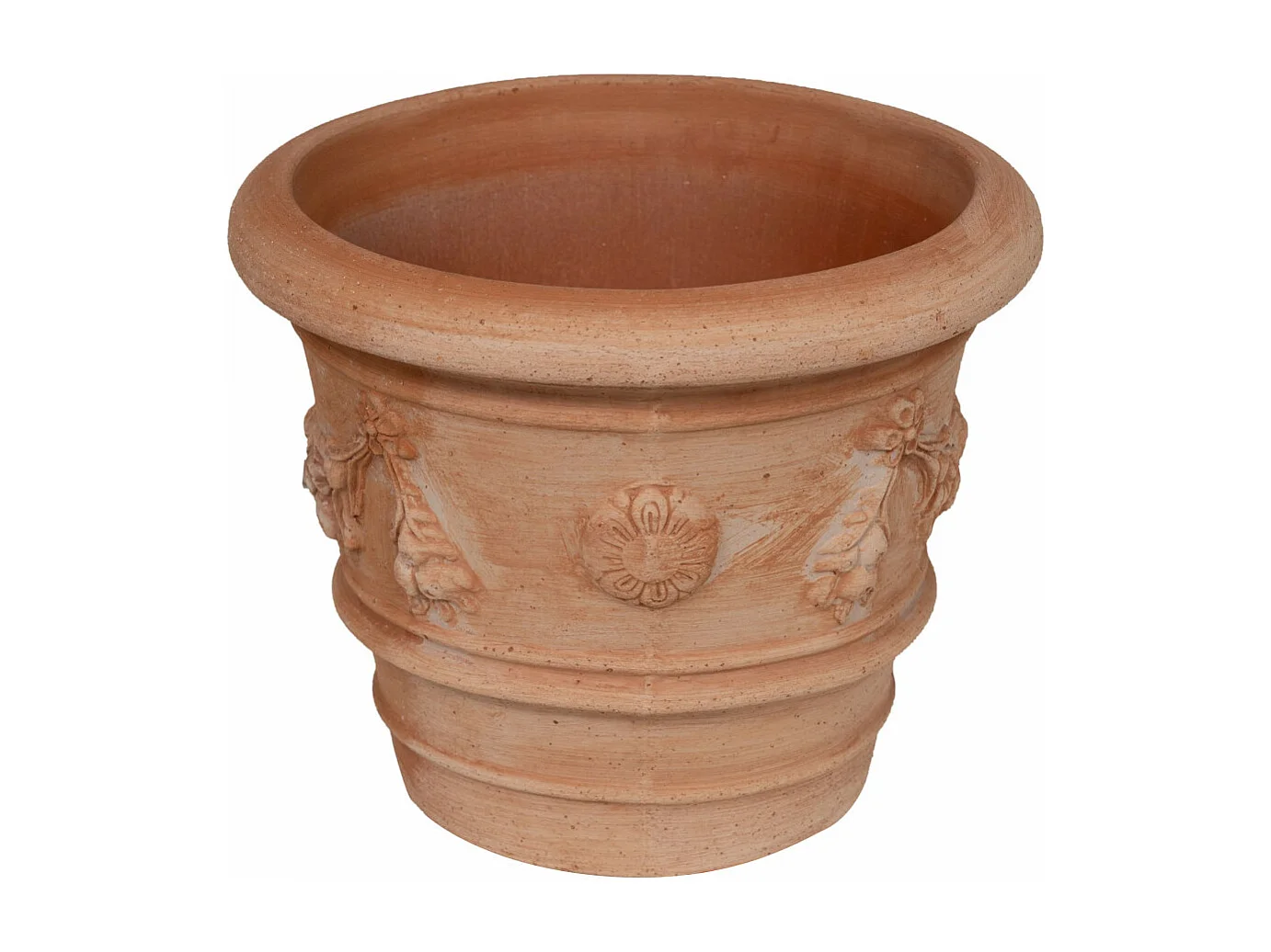 BISCOTTINI Vase - Finition Terre Cuite - Pot de Fleurs - Jardinière - Vase de Jardin - Extérieur - Terrasse - Balcon - 30x30x25cm