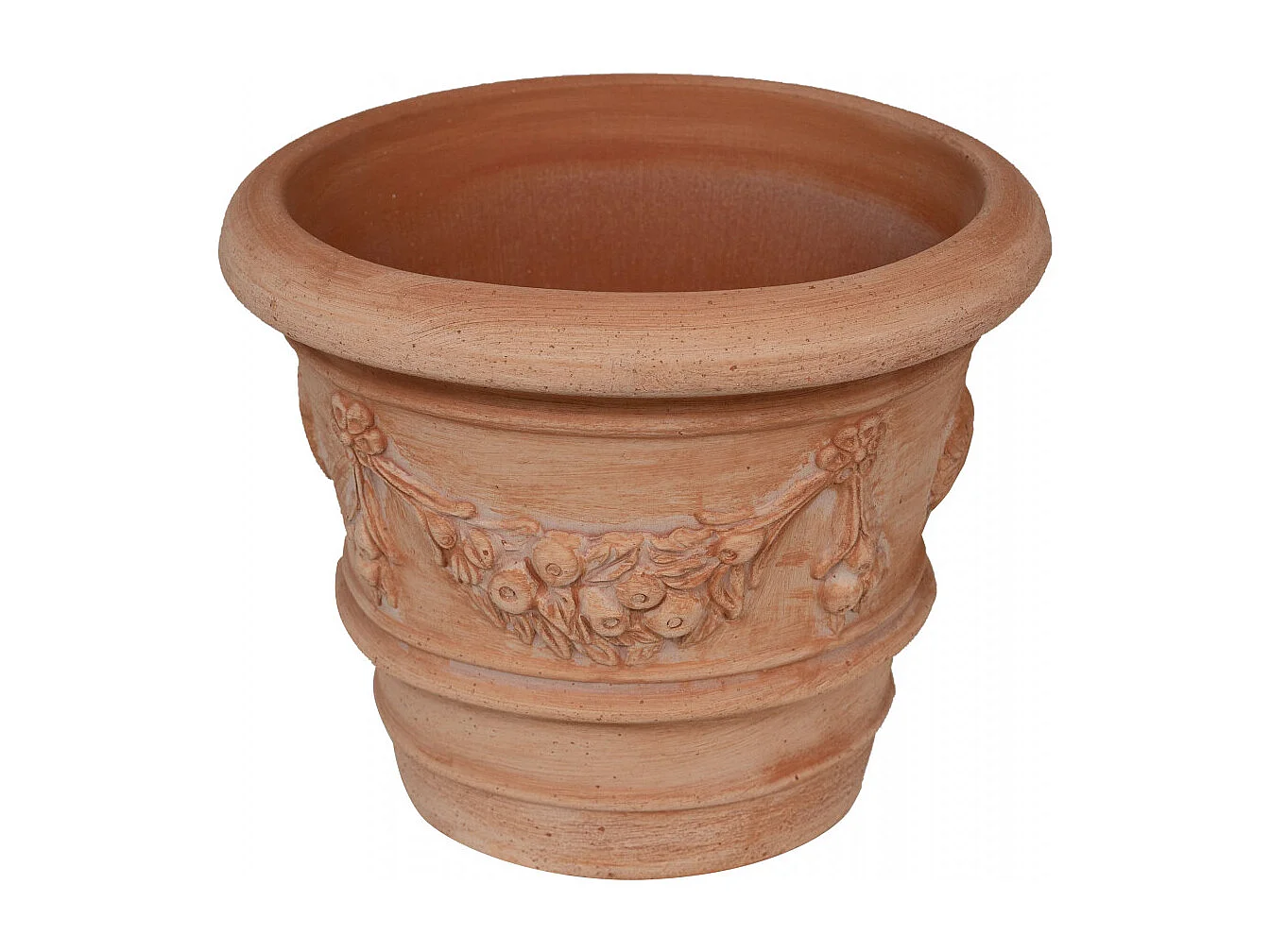 BISCOTTINI Vase - Finition Terre Cuite - Pot de Fleurs - Jardinière - Vase de Jardin - Extérieur - Terrasse - Balcon - 30x30x25cm