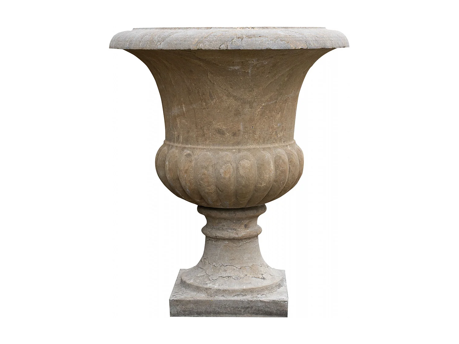 BISCOTTINI Vase en pierre vintage  - Parfait pour mobilier de jardin - Design de jardin - Extérieur - Entrée - Couloir - Décoratif - Pot de fleurs - 67x67x80cm