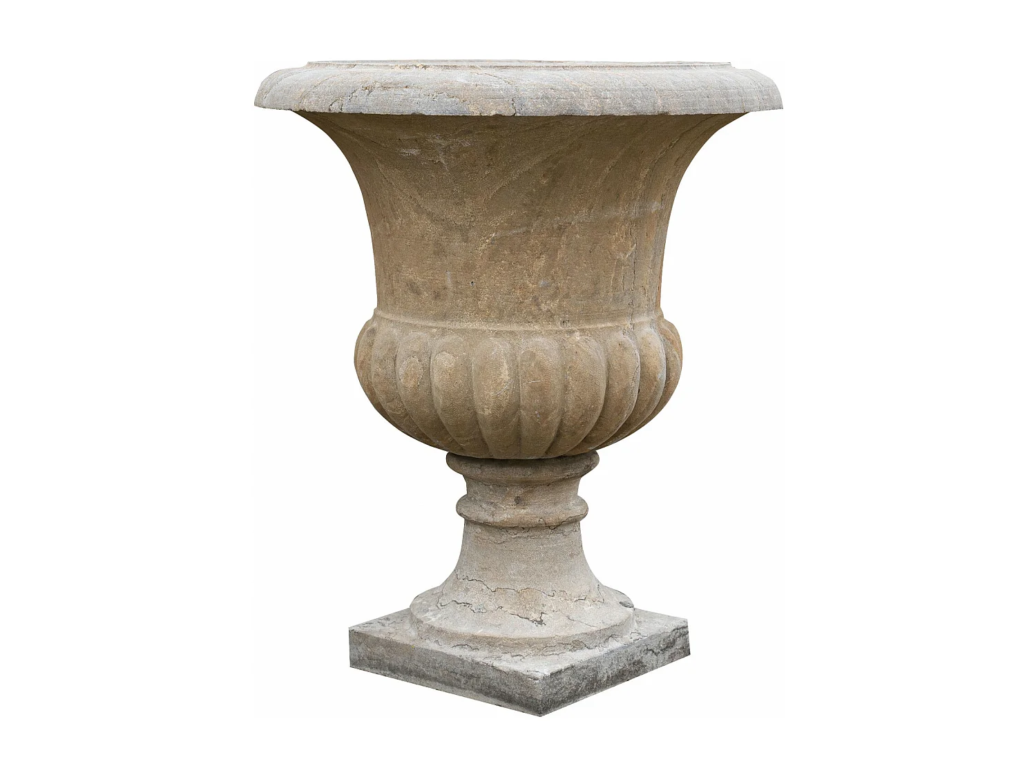 BISCOTTINI Vase en pierre vintage  - Parfait pour mobilier de jardin - Design de jardin - Extérieur - Entrée - Couloir - Décoratif - Pot de fleurs - 67x67x80cm