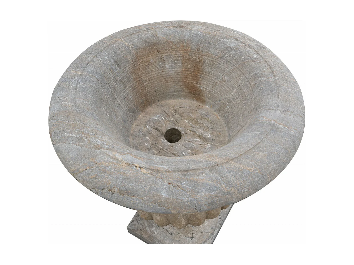 BISCOTTINI Vase en pierre vintage  - Parfait pour mobilier de jardin - Design de jardin - Extérieur - Entrée - Couloir - Décoratif - Pot de fleurs - 67x67x80cm