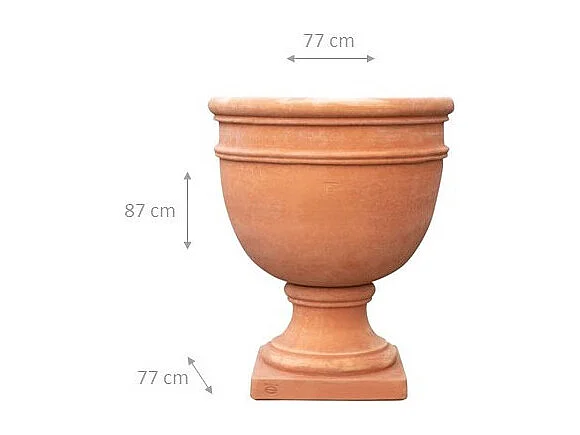 BISCOTTINI Vase - En Terre Cuite Antique - Pot de Fleurs - Jardinière - Jardin - Mobilier - Décoration - 77x77x87 cm