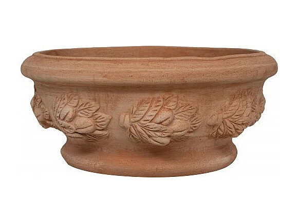 BISCOTTINI Vase - En Terre Cuite Antique - Coupe - Pot de Fleurs - Jardinière - Jardin - Mobilier - Décoration - 40x40x19 cm
