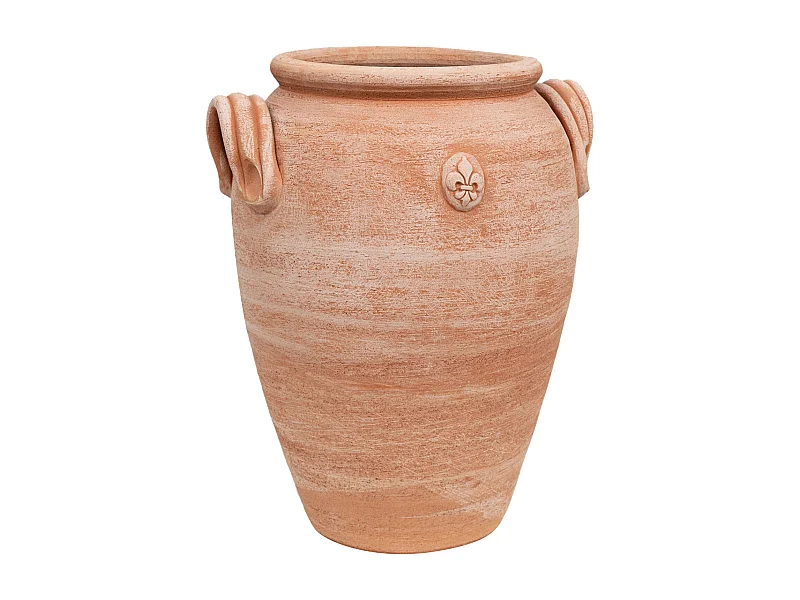 BISCOTTINI Vase Jarre - En Terre Cuite Antique - Pot de Fleurs - Jardinière - Jardin - Mobilier - Décoration - 36x34x46 cm