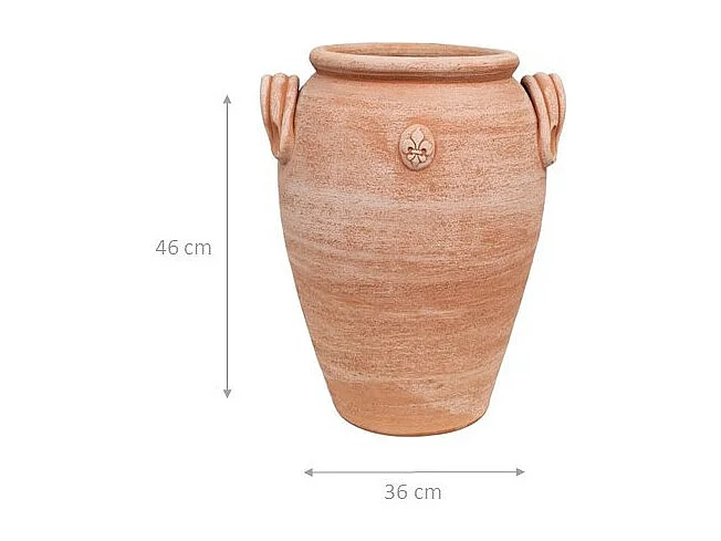 BISCOTTINI Vase Jarre - En Terre Cuite Antique - Pot de Fleurs - Jardinière - Jardin - Mobilier - Décoration - 36x34x46 cm