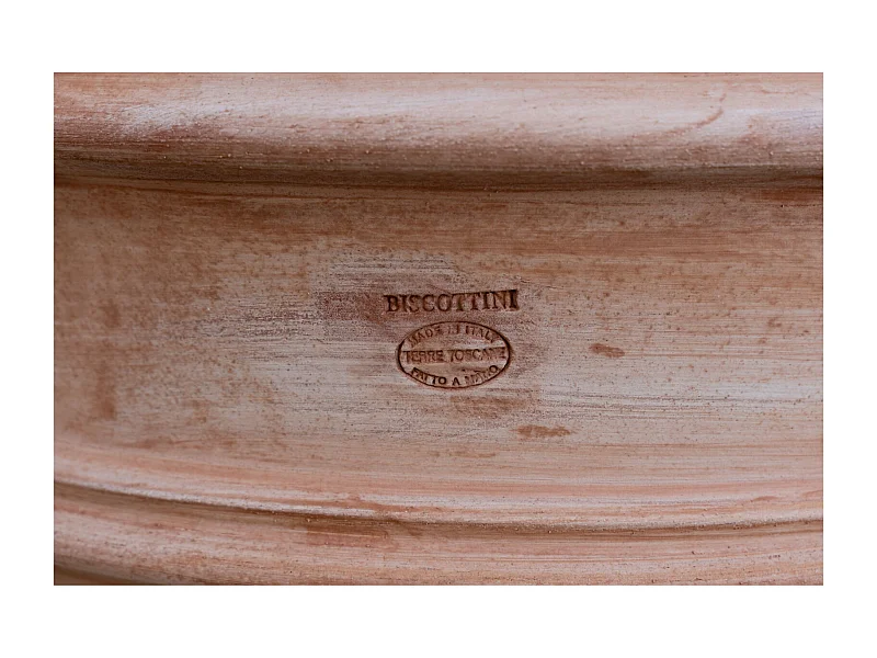 BISCOTTINI Vase - En Terre Cuite Galestro à Bord Festonné - Pot de Fleurs - Jardinière - Jardin - Mobilier - Décoration - 130x130x140 cm