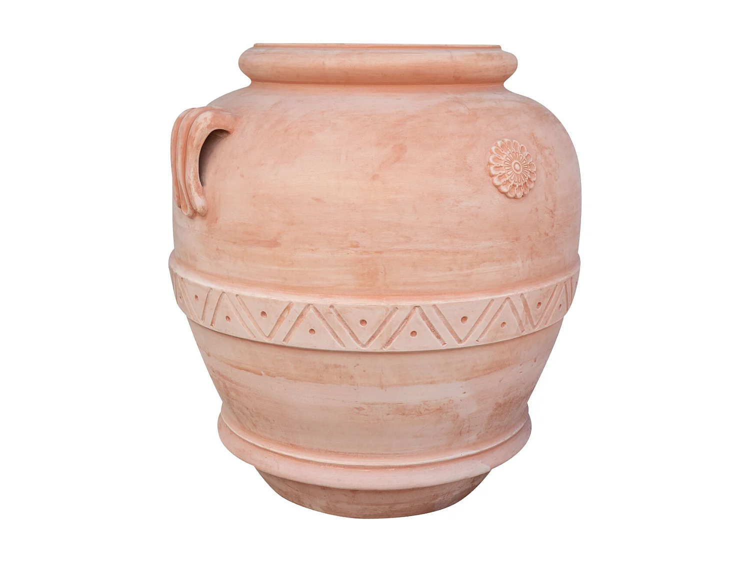 BISCOTTINI Vase - En Terre Cuite Galestro à Bord Festonné - Pot de Fleurs - Jardinière - Jardin - Mobilier - Décoration - 130x130x140 cm