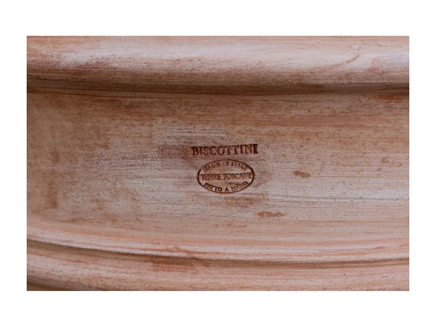 BISCOTTINI Vase - En Terre Cuite Galestro à Bord Festonné - Pot de Fleurs - Jardinière - Jardin - Mobilier - Décoration - 130x130x140 cm