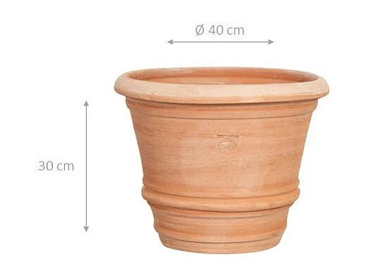 BISCOTTINI Vase - En Terre Cuite Antique - Pot de Fleurs - Jardinière - Jardin - Mobilier - Décoration - 40x40x30 cm - Lot de 2