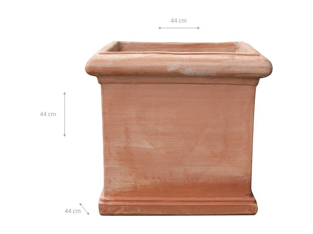 BISCOTTINI Vase - En Terre Cuite Antique - Panier - Pot de Fleurs - Jardinière - Jardin - Mobilier - Décoration - 44x44x44 cm