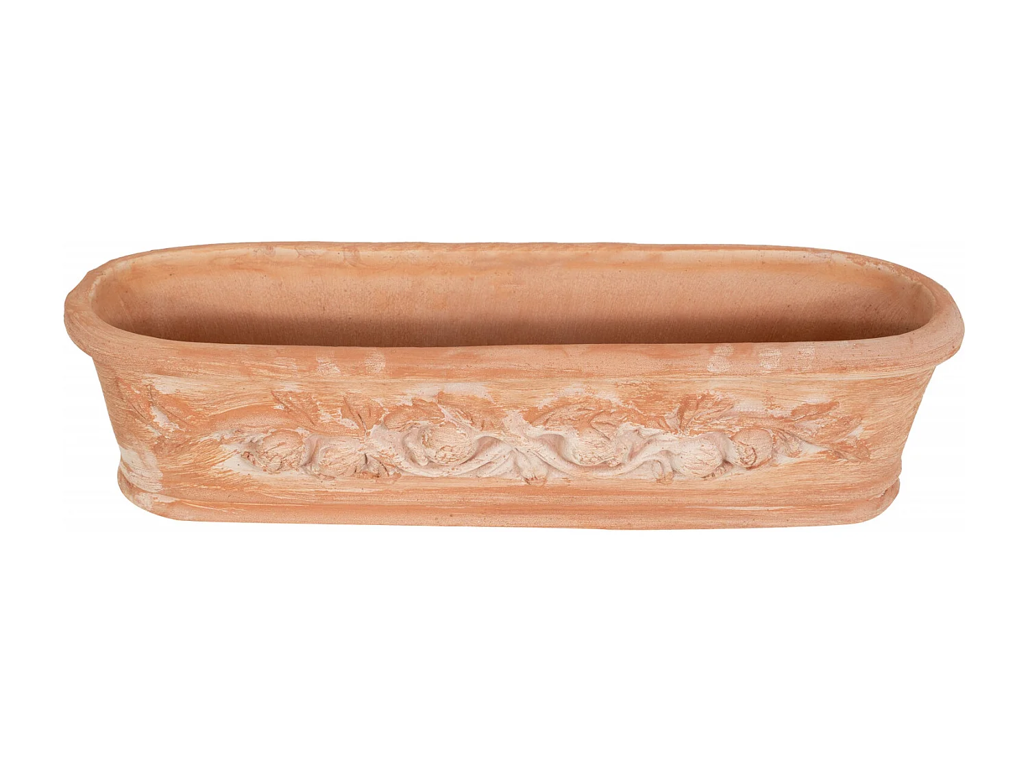 BISCOTTINI Vase - En Terre Cuite Antique - Panier - Pot de Fleurs - Jardinière - Jardin - Mobilier - Décoration - 64x20x17 cm