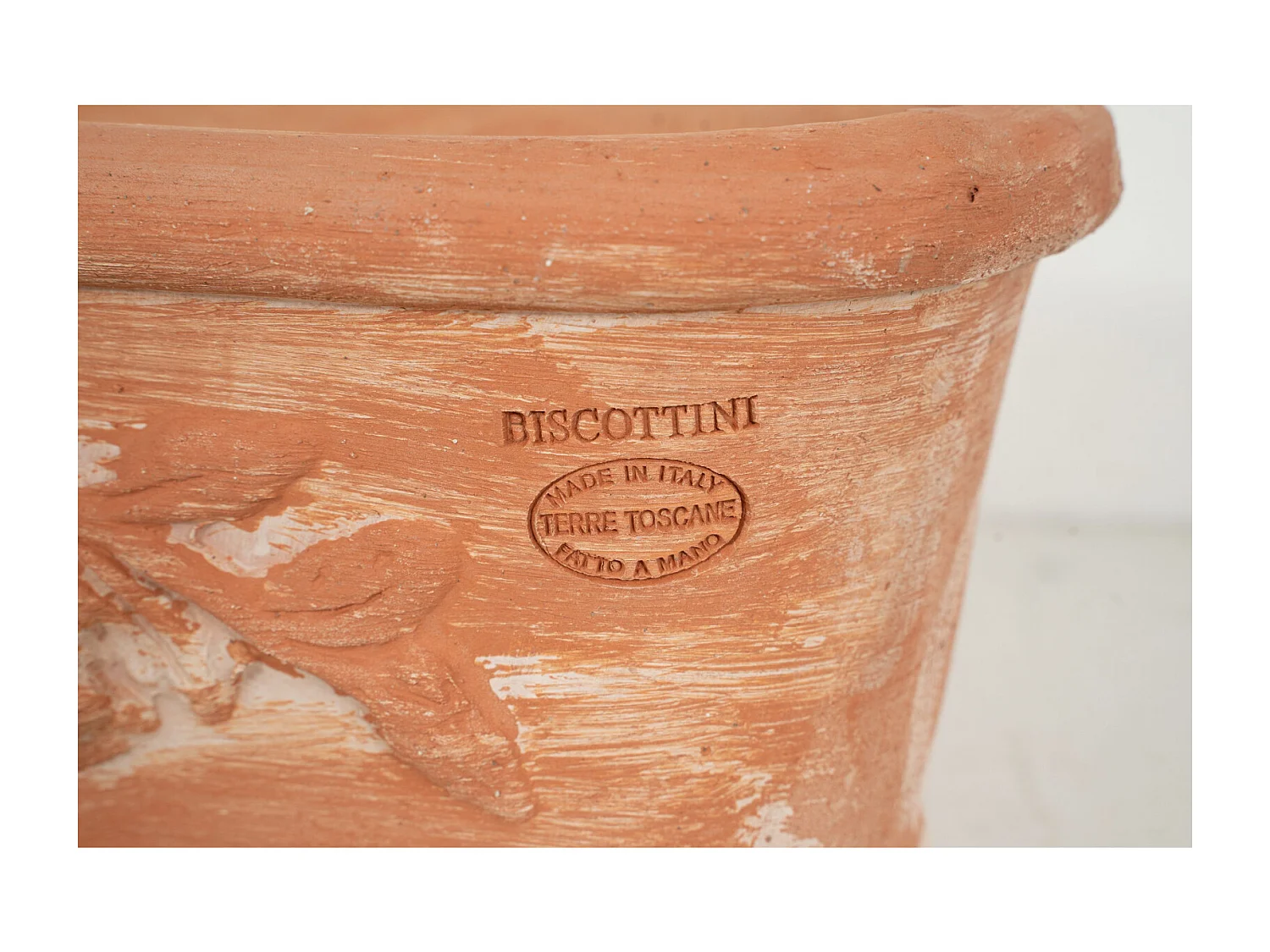 BISCOTTINI Vase - En Terre Cuite Antique - Panier - Pot de Fleurs - Jardinière - Jardin - Mobilier - Décoration - 64x20x17 cm