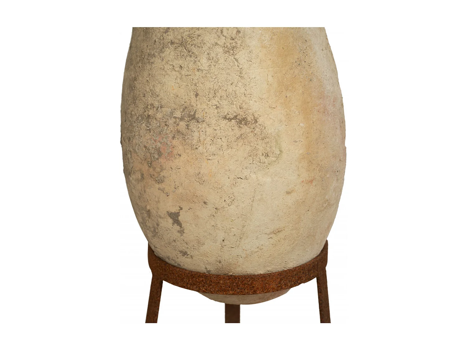 BISCOTTINI Vase - Amphore avec Anse en Terre Cuite et Vase en Fer - Mobilier de Jardin - Extérieur - Entrée - Décoration de Couloir - 28x28x53 cm
