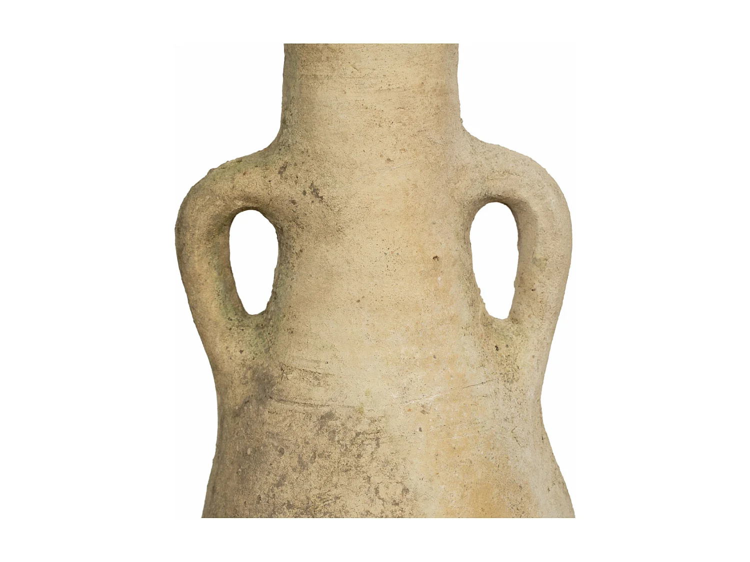 BISCOTTINI Vase - Amphore avec Anse en Terre Cuite et Vase en Fer - Mobilier de Jardin - Extérieur - Entrée - Décoration de Couloir - 28x28x53 cm