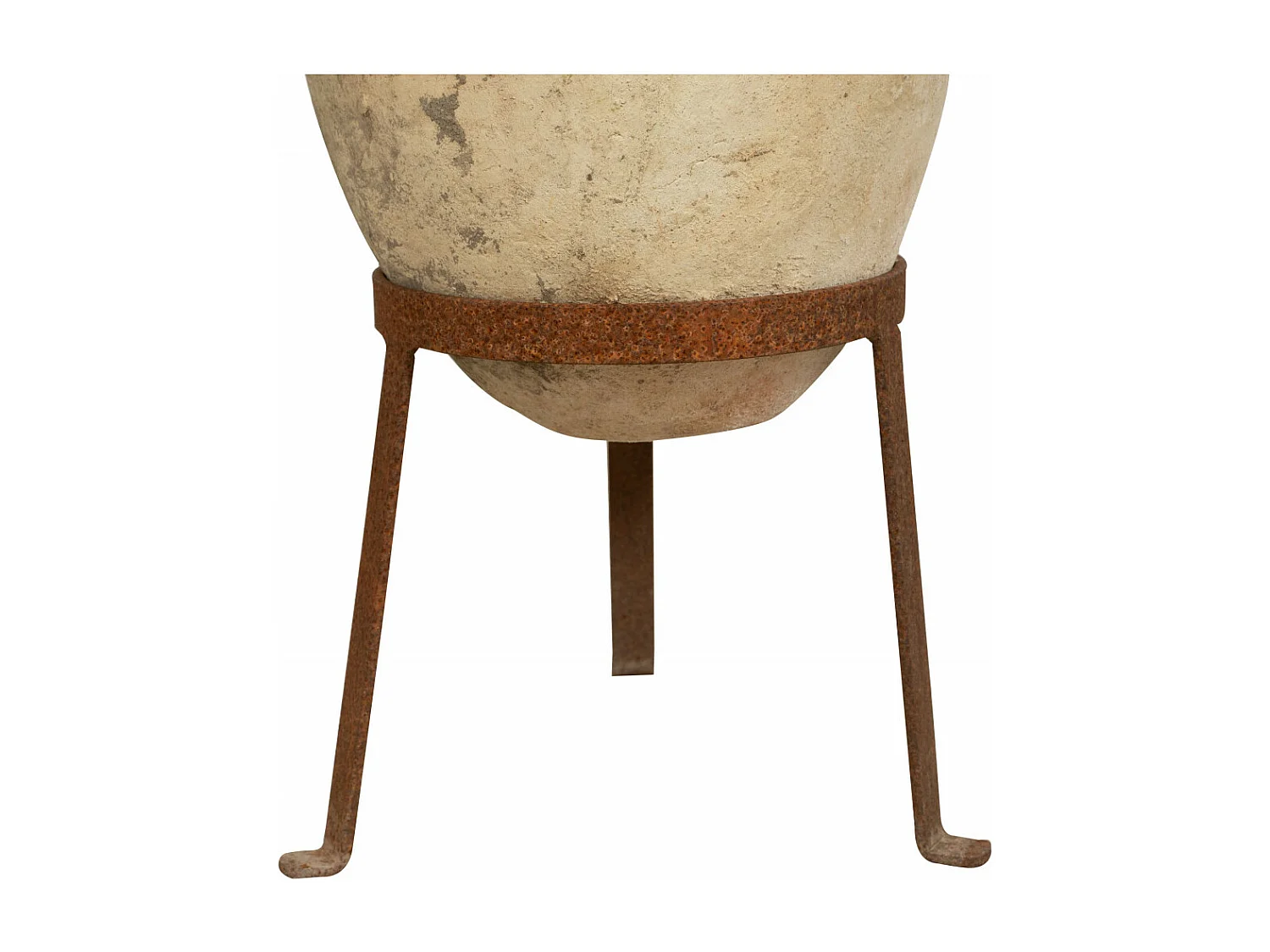 BISCOTTINI Vase - Amphore avec Anse en Terre Cuite et Vase en Fer - Mobilier de Jardin - Extérieur - Entrée - Décoration de Couloir - 28x28x53 cm