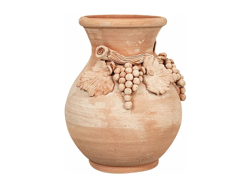 BISCOTTINI Vase Jarre - En Terre Cuite Antique - Pot de Fleurs - Jardinière - Jardin - Mobilier - Décoration - 45x34 cm