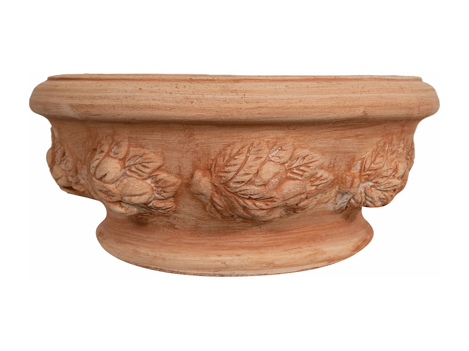 BISCOTTINI Vase - En Terre Cuite Antique - Pot de Fleurs - Jardinière - Jardin - Décoration - 40x40x19 cm - Lot de 2