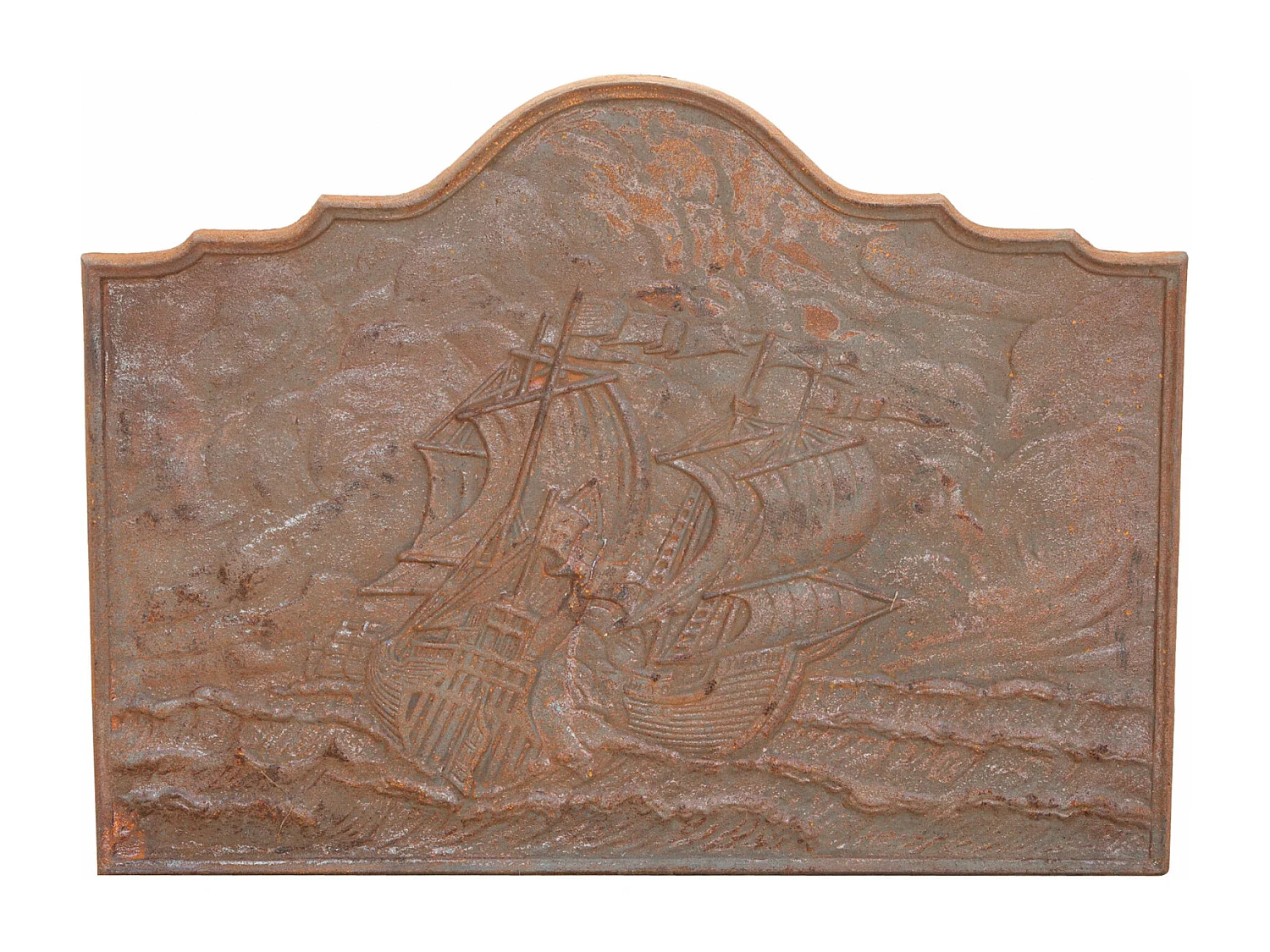 Biscottini Plaque de Cheminée - Finition Fonte - Vintage - Décorative - Brasero - Extérieur - Mobilier de Jardin - Salon - 102x2,5x75cm