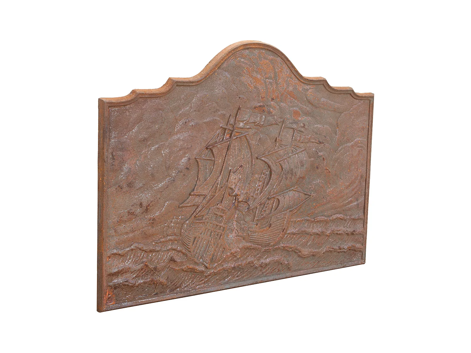 Biscottini Plaque de Cheminée - Finition Fonte - Vintage - Décorative - Brasero - Extérieur - Mobilier de Jardin - Salon - 102x2,5x75cm