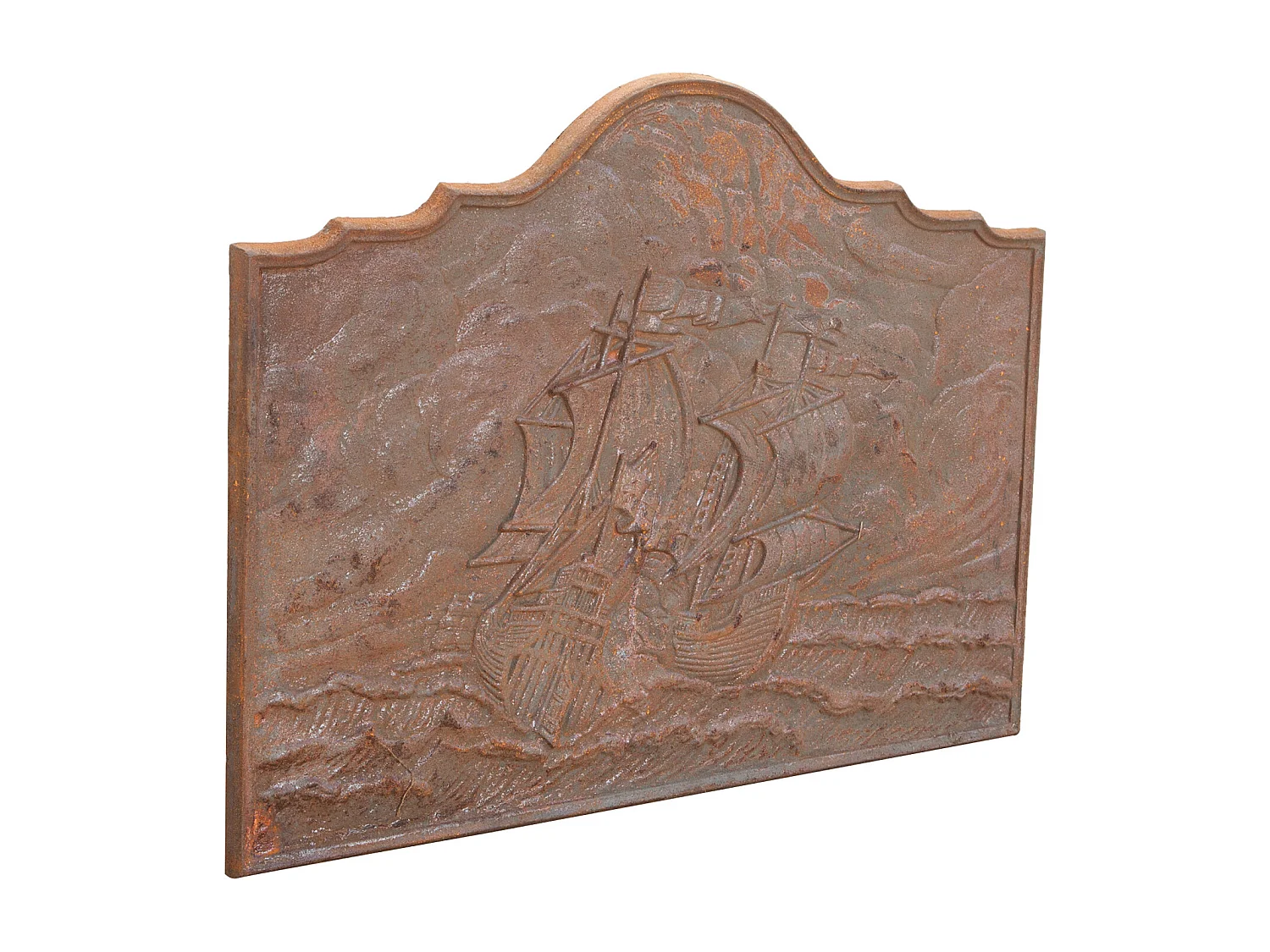 Biscottini Plaque de Cheminée - Finition Fonte - Vintage - Décorative - Brasero - Extérieur - Mobilier de Jardin - Salon - 102x2,5x75cm