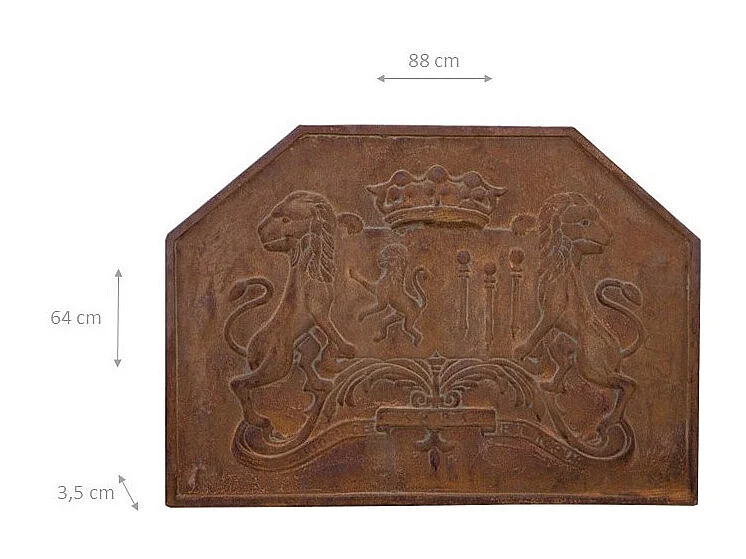 BISCOTTINI Plaque de Cheminée - Finition Fonte - Vintage - Décorative - Cheminée - Présentation - Salon - Salle à Manger - 47x2.5x46cm