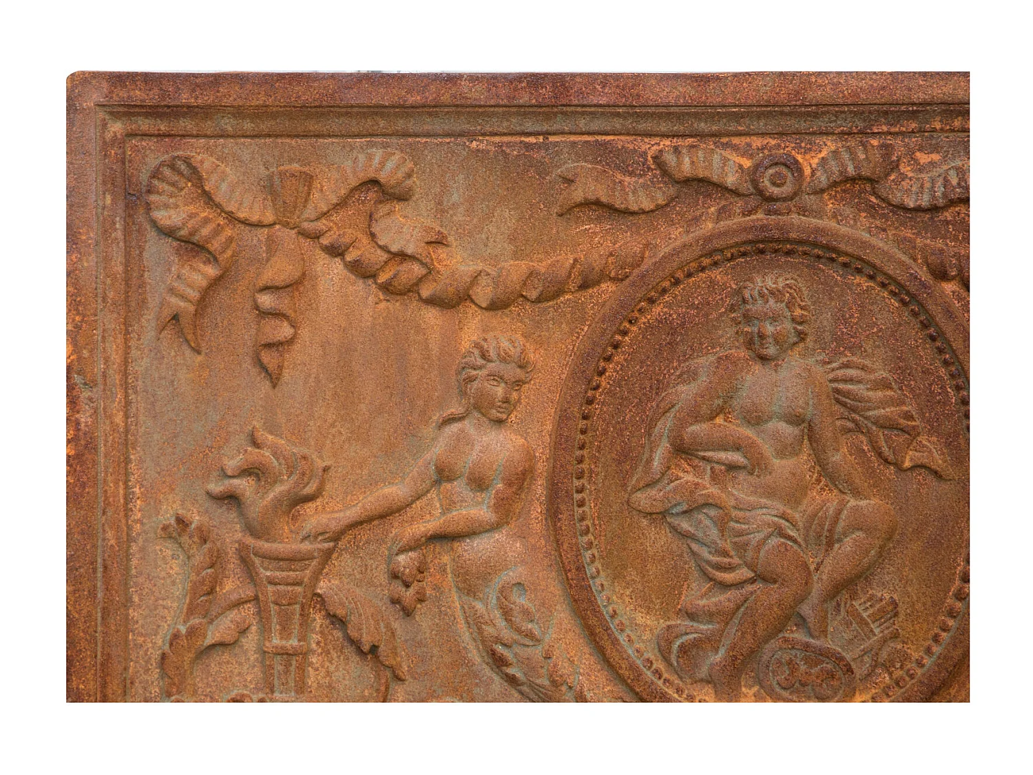 BISCOTTINI Plaque de Cheminée - Finition Fonte - Vintage - Décorative - Cheminée - Présentation - Salon - Salle à Manger - 65x2x81cm