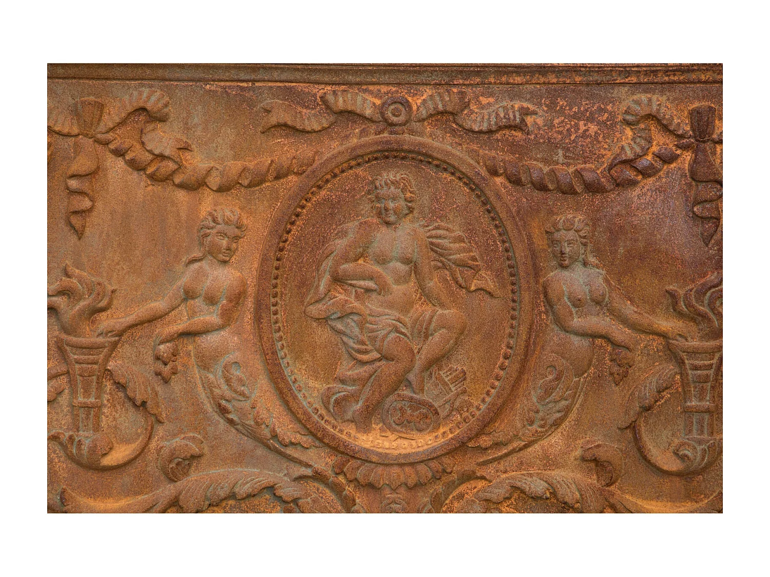 BISCOTTINI Plaque de Cheminée - Finition Fonte - Vintage - Décorative - Cheminée - Présentation - Salon - Salle à Manger - 65x2x81cm