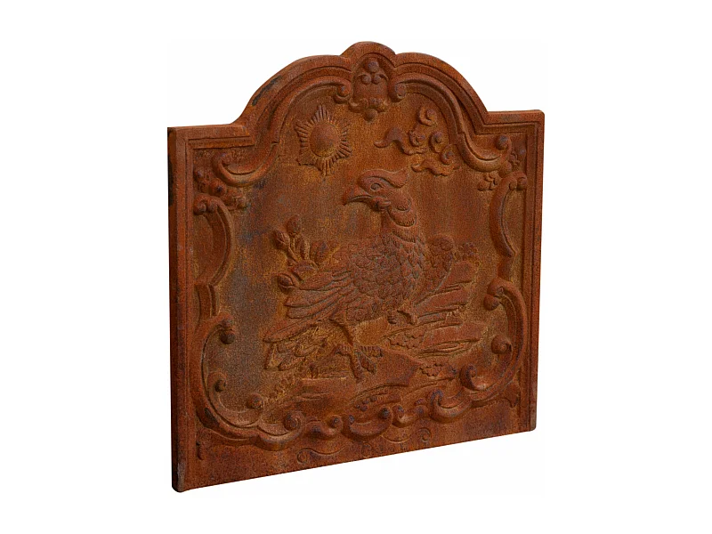 BISCOTTINI Plaque de Cheminée - Finition Fonte - Vintage - Décorative - Cheminée - Présentation - Salon - Salle à Manger - 47x2.5x46cm