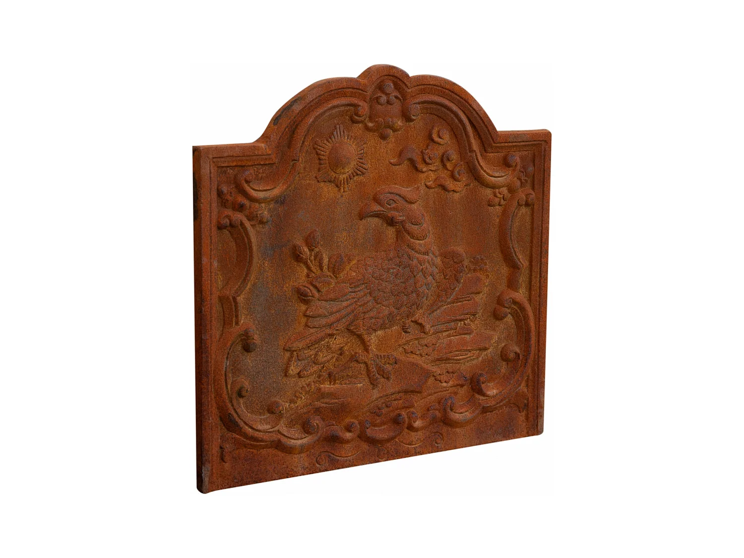 BISCOTTINI Plaque de Cheminée - Finition Fonte - Vintage - Décorative - Cheminée - Présentation - Salon - Salle à Manger - 47x2.5x46cm