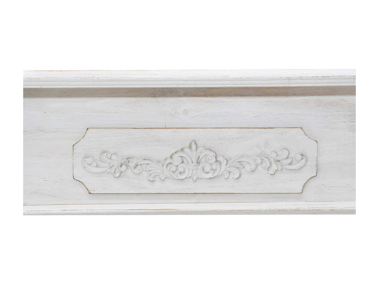 BISCOTTINI Cadre de Cheminée - Bois Massif Sculpté Finition Blanche - Bois Vintage - Décoratif - Cheminée - Présentation - Salon - Salle à Manger - 121x28x96cm