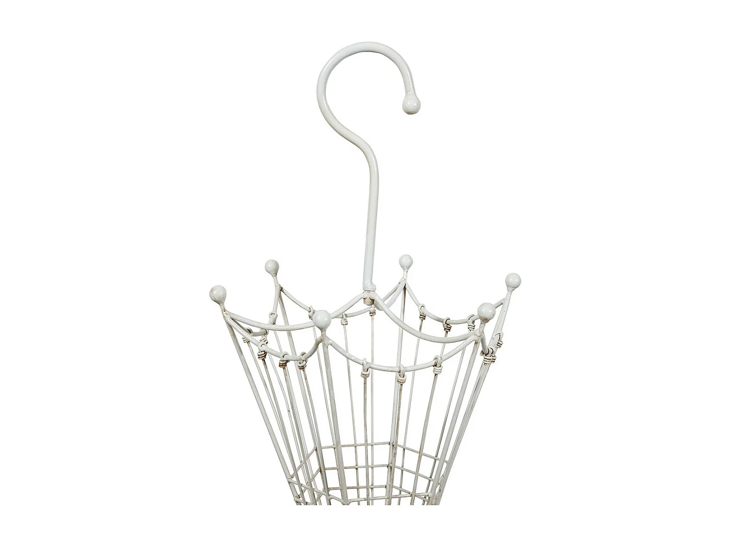 Porte-parapluie BISCOTTINI - Fer forgé avec finition blanche antique - Extérieur - Accessoires d'entrée - Rangement - Support - Porte-parapluie vintage - 32x32x83cm