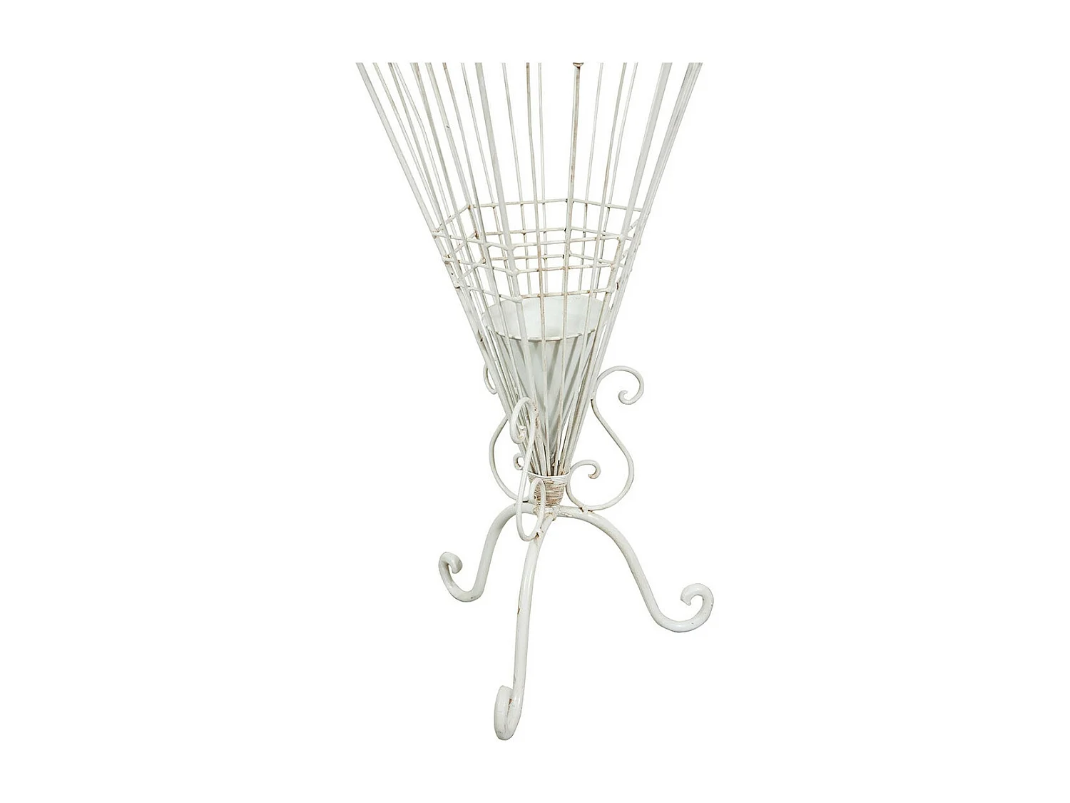 Porte-parapluie BISCOTTINI - Fer forgé avec finition blanche antique - Extérieur - Accessoires d'entrée - Rangement - Support - Porte-parapluie vintage - 32x32x83cm