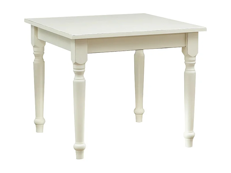 BISCOTTINI - Table - Bois massif avec finition brune et blanche - Table de salle à manger - Table de jardin - Table basse - Table de cuisine - 90x90x78 cm