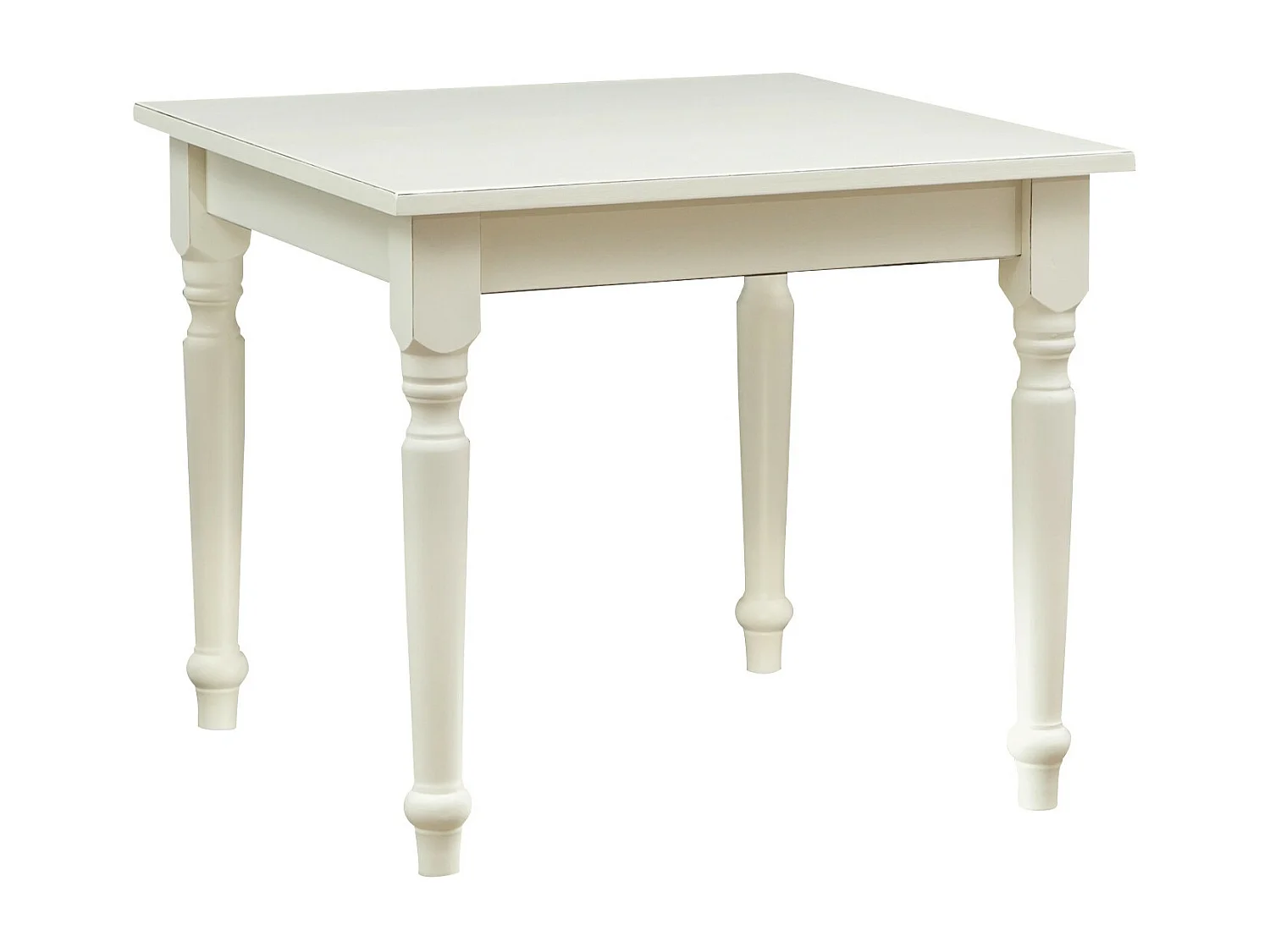 BISCOTTINI - Table - Bois massif avec finition brune et blanche - Table de salle à manger - Table de jardin - Table basse - Table de cuisine - 90x90x78 cm