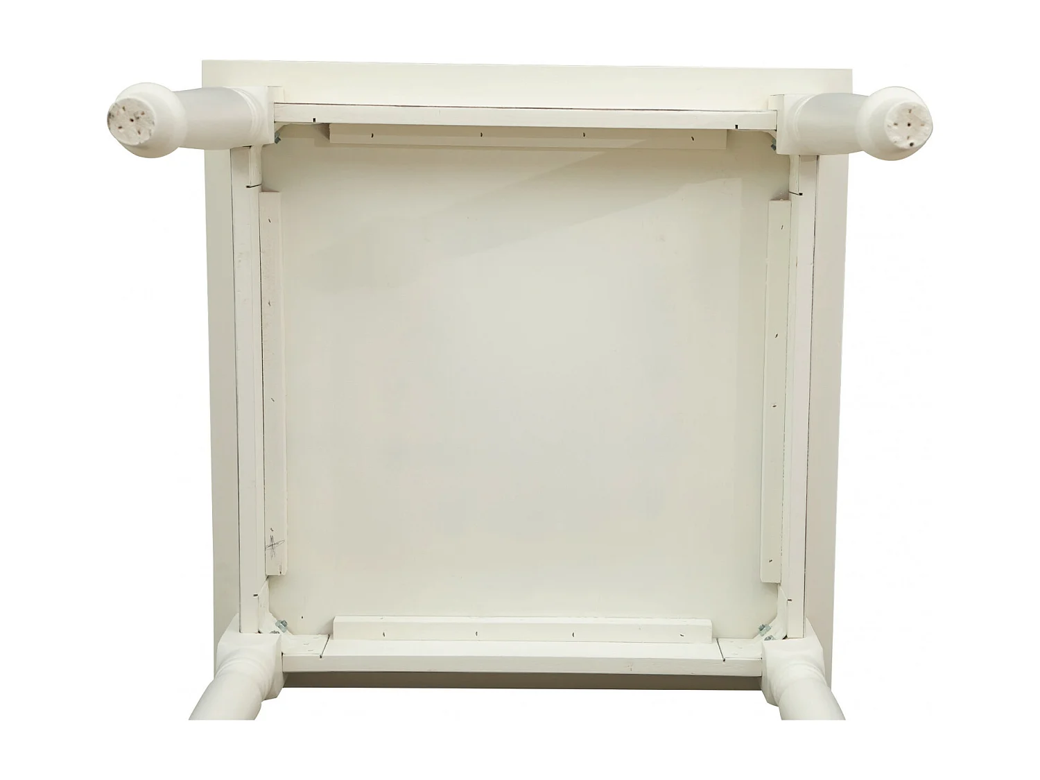 BISCOTTINI - Table - Bois massif avec finition brune et blanche - Table de salle à manger - Table de jardin - Table basse - Table de cuisine - 90x90x78 cm