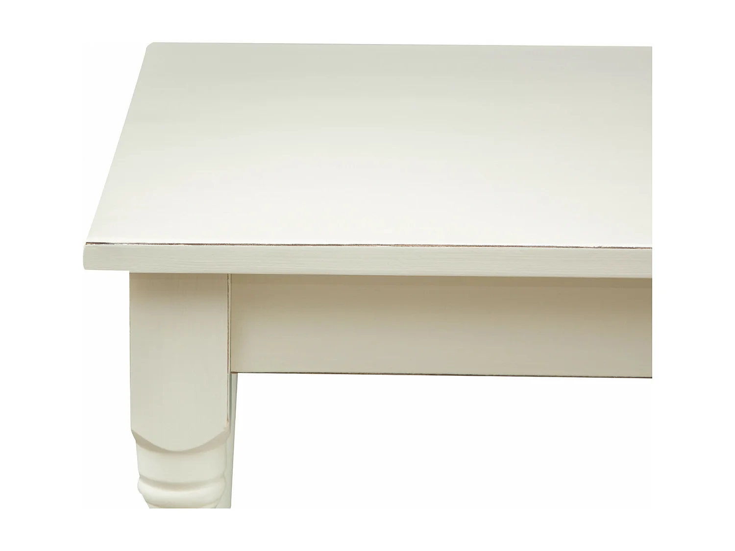 BISCOTTINI - Table - Bois massif avec finition brune et blanche - Table de salle à manger - Table de jardin - Table basse - Table de cuisine - 90x90x78 cm