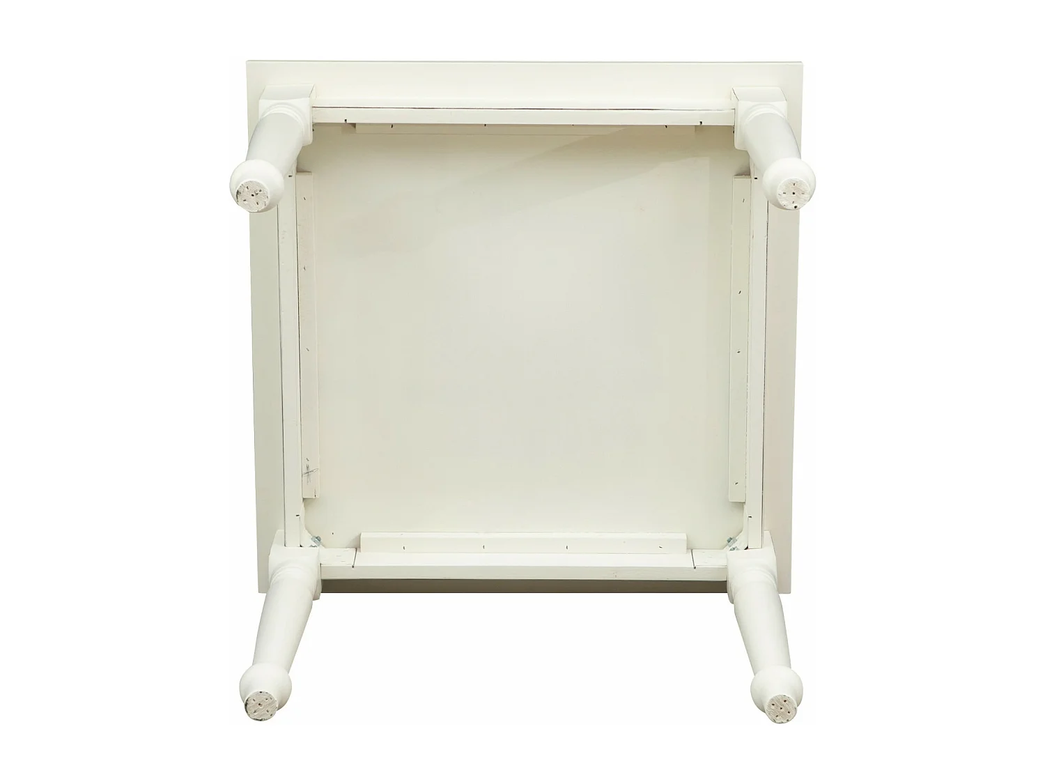 BISCOTTINI - Table - Bois massif avec finition brune et blanche - Table de salle à manger - Table de jardin - Table basse - Table de cuisine - 90x90x78 cm