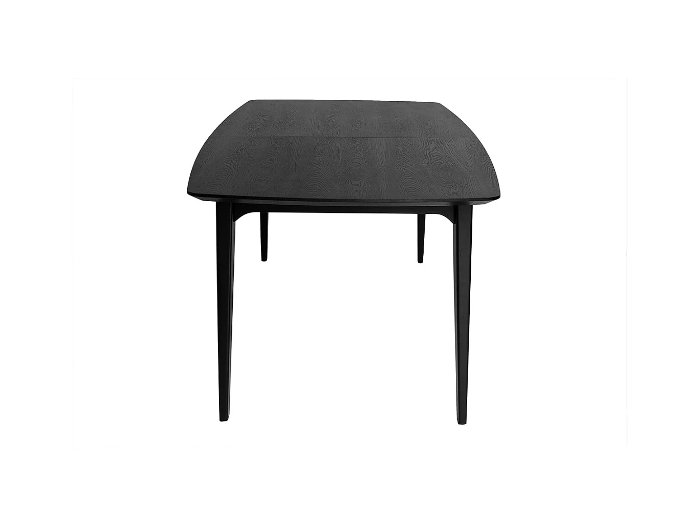 Mesa extensible con extensiones integradas rectangular de madera negra de roble L180-230 cm FIFTIES