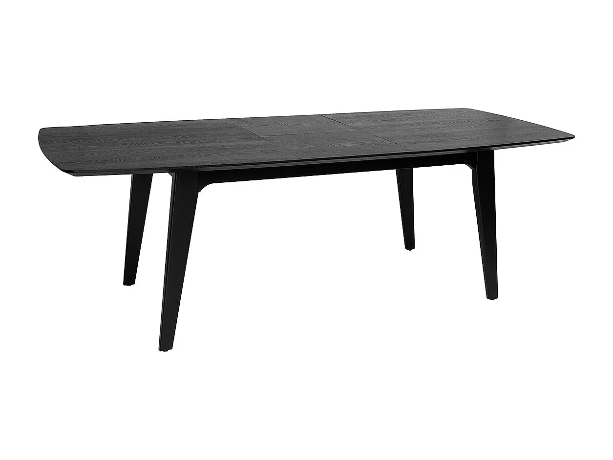 Table extensible rallonges intégrées rectangulaire en bois noir frêne L180-230 cm FIFTIES