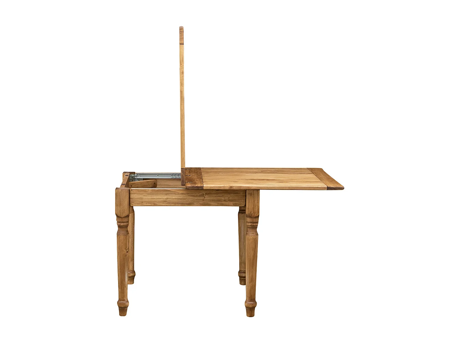 BISCOTTINI - Table extensible - Bois massif finition brune - Table de salle à manger - Table de jardin - Table basse - Table de cuisine - 90x90x80 cm