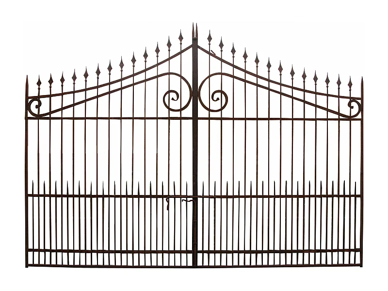 BISCOTTINI Portail - Fer Forgé Finition Antique - Clôture en Fer - Portail en Métal - Porte Décorative - Portail d'Entrée - 402x10x288cm - Une Pièce