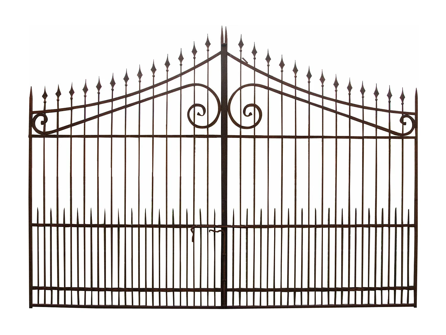 BISCOTTINI Portail - Fer Forgé Finition Antique - Clôture en Fer - Portail en Métal - Porte Décorative - Portail d'Entrée - 402x10x288cm - Une Pièce