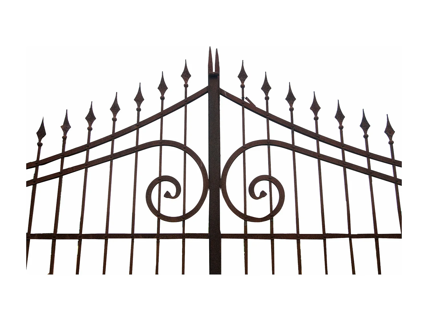 BISCOTTINI Portail - Fer Forgé Finition Antique - Clôture en Fer - Portail en Métal - Porte Décorative - Portail d'Entrée - 402x10x288cm - Une Pièce