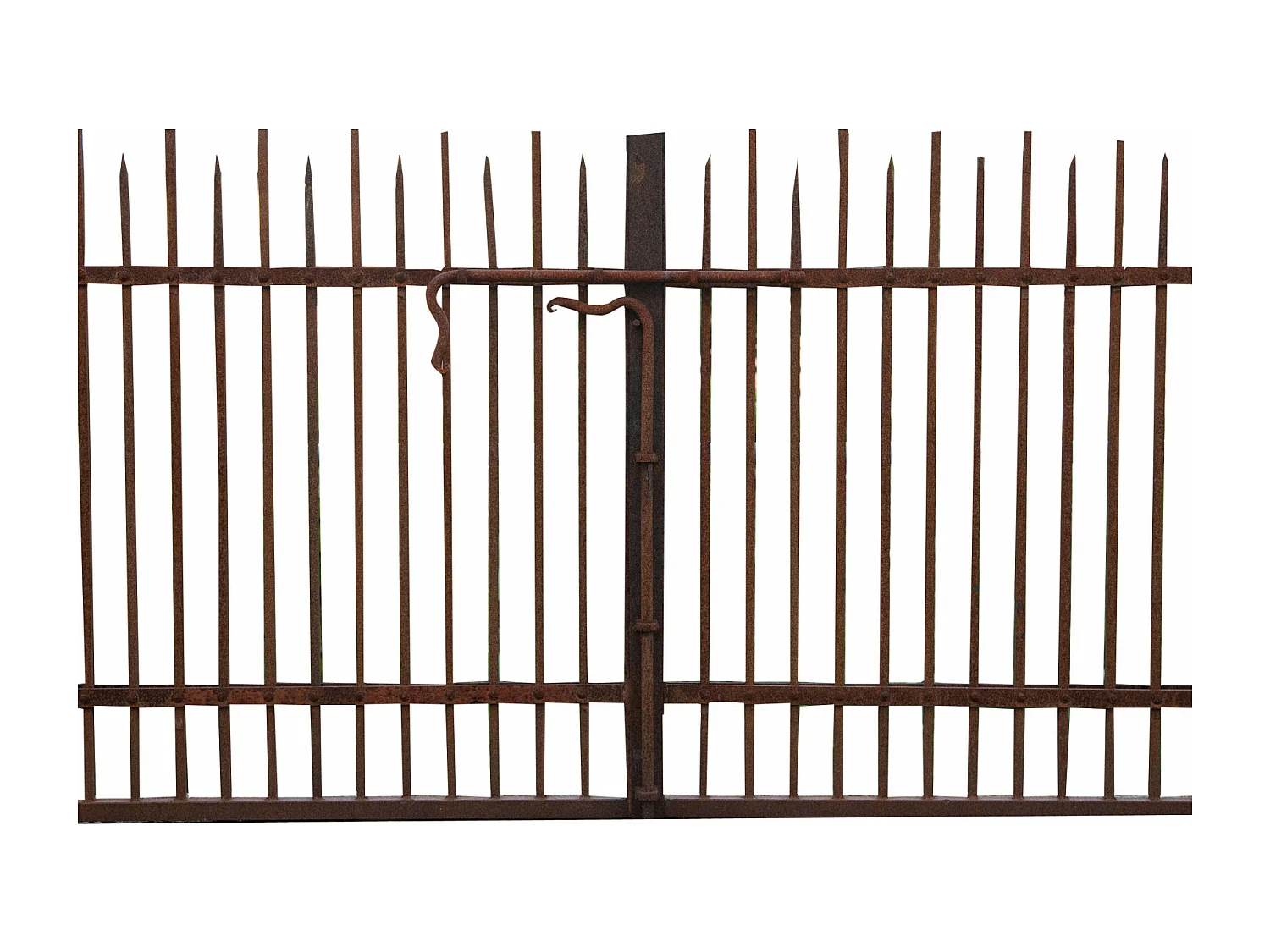 BISCOTTINI Portail - Fer Forgé Finition Antique - Clôture en Fer - Portail en Métal - Porte Décorative - Portail d'Entrée - 402x10x288cm - Une Pièce