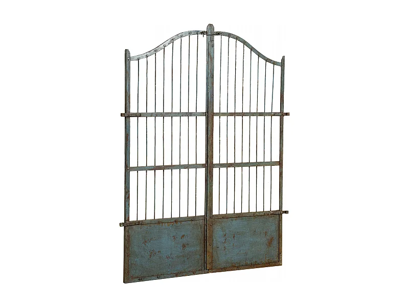 BISCOTTINI Portail - Fer Forgé Finition Antique - Clôture en Fer - Portail en Métal - Porte Décorative - Portail d'Entrée - 117x6x150cm - Une Pièce