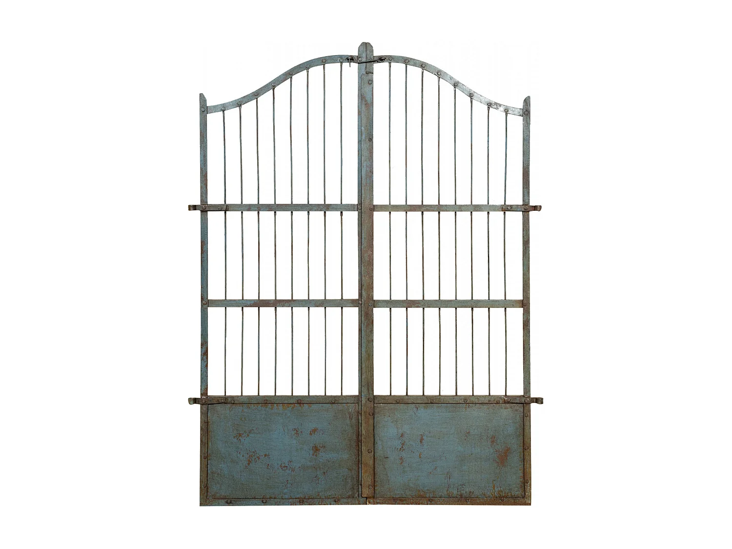 BISCOTTINI Portail - Fer Forgé Finition Antique - Clôture en Fer - Portail en Métal - Porte Décorative - Portail d'Entrée - 117x6x150cm - Une Pièce